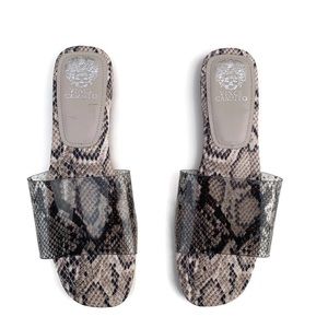 Vince Camuto Prtindal Snake Print Flat Slide Sandals Size 10